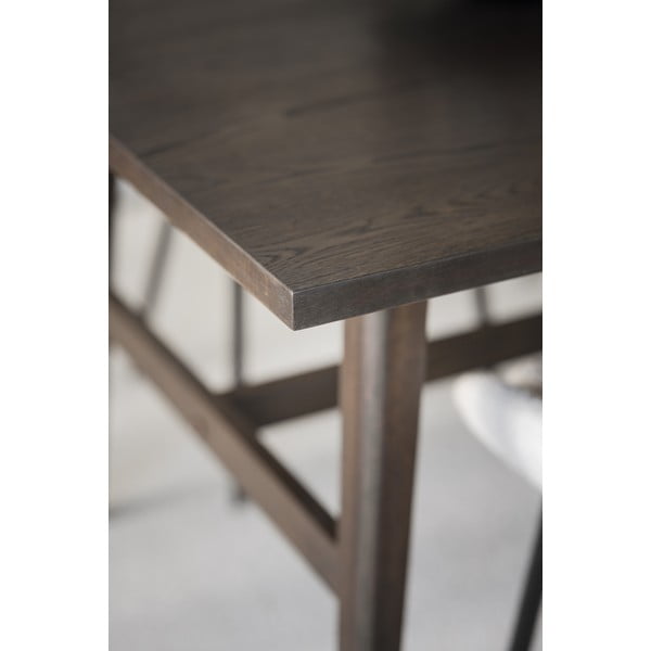 Sötétbarna étkezőasztal tölgyfa dekorral 100x220 cm Plainfield – Rowico-image-3