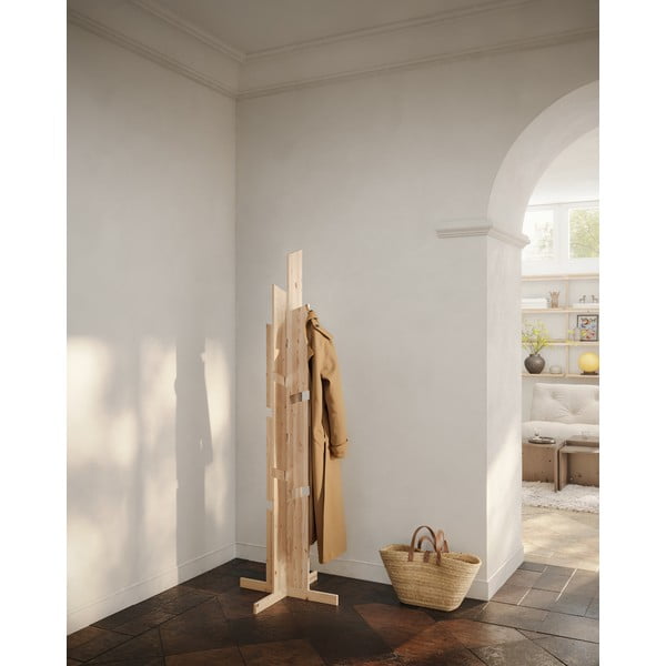 Natúr színű borovi fenyő fogas 60x186 cm Keeper – Karup Design-image-1