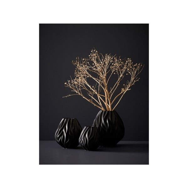 Flame fekete porcelán váza, magasság 15 cm - Morsø-image-2
