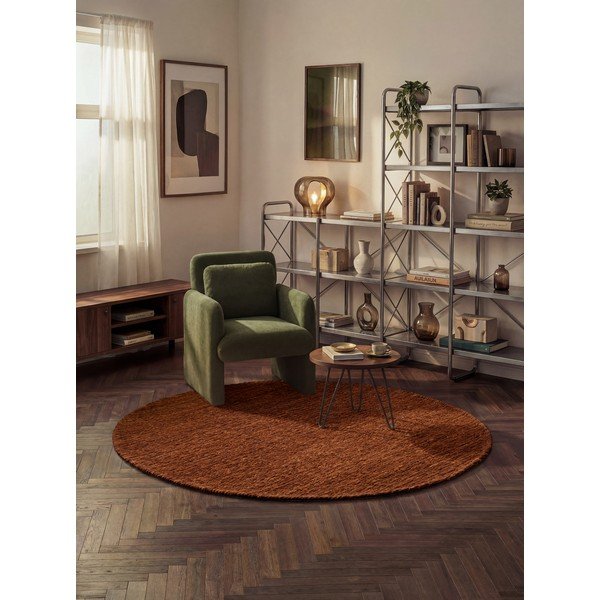 Barna kézi szövésű gyapjú kerek szőnyeg ø 200 cm Bexley Woolwich – Ted Baker-image-1