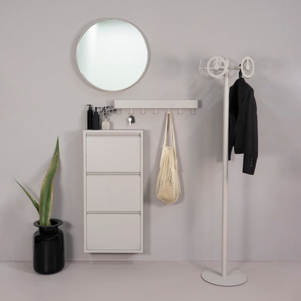 Szürkésbarna fém billenő ajtós cipőtartó 50x103x15 cm Billy – Spinder Design-image-4