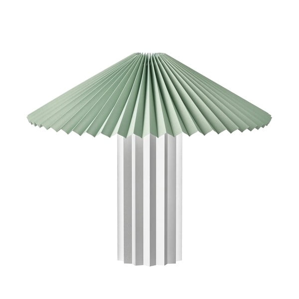 Ezüstszínű-zsályaszínű dimmelhető asztali lámpa textil búrával (magasság 36 cm) Taite – Blomus