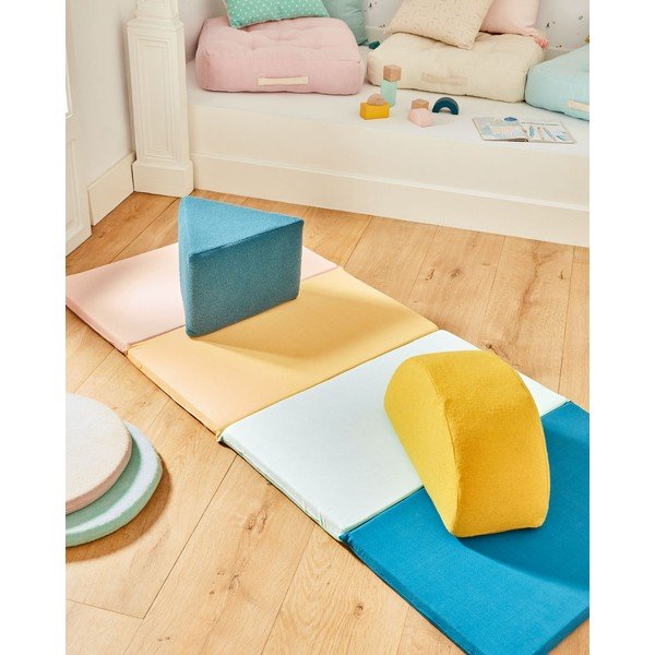 Kék gyapjú gyerek puff Jalila – Kave Home-image-3