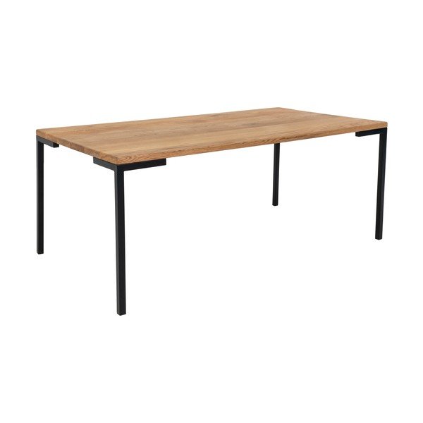 Lugano fekete dohányzóasztal tölgy asztallappal - House Nordic-image-1