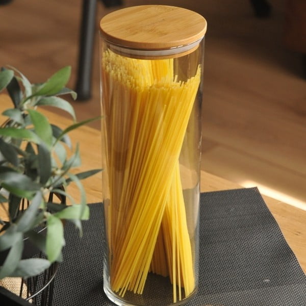 Alpha spagettitároló bambusz fedéllel - Bambum