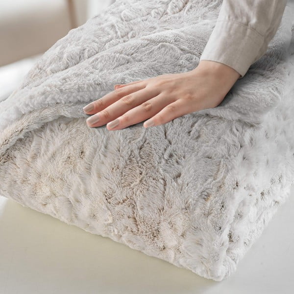 Szürkésbézs műszőrme takaró 220x240 cm Alaska – douceur d'intérieur-image-1