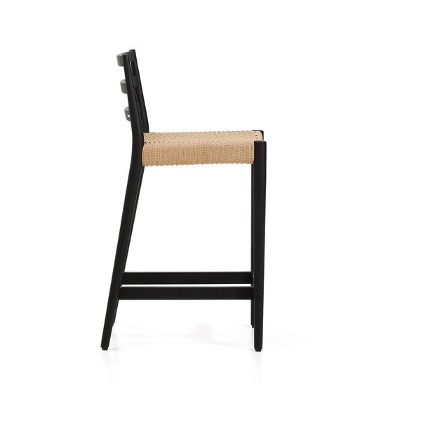 Fekete-natúr színű tölgyfa bárszék (ülésmagasság 65 cm) Analy – Kave Home-image-4