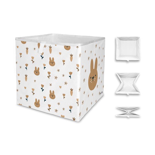 Fehér textil játéktároló doboz  32x32x32 cm Sweet Bunnies – Butter Kings-image-3