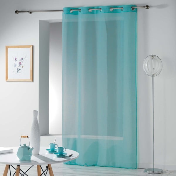 Türkiz átlátszó függöny 140x240 cm Telma – douceur d'intérieur-image-2