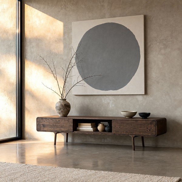 Barna tölgyfa TV-állvány 220x45x45 cm Fawn – Gazzda-image-3