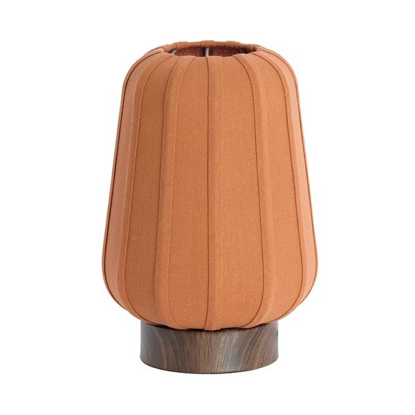 Terrakotta színű fém asztali lámpa textil búrával (magasság 29 cm) Bibia – Light & Living