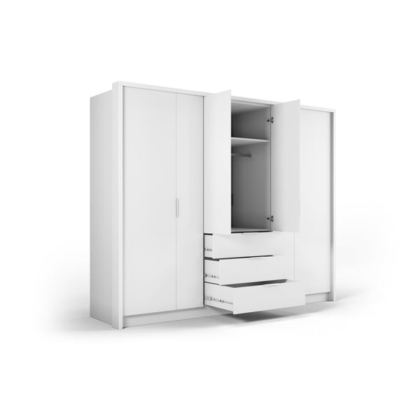 Fehér ruhásszekrény 255x217 cm Wells - Cosmopolitan Design-image-4
