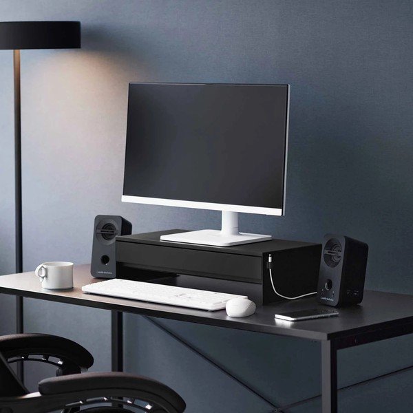 Fekete fém monitorállvány Tower – YAMAZAKI-image-1