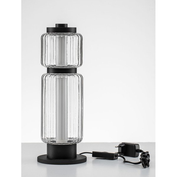 Matt fekete üveg LED asztali lámpa (magasság 39 cm) Liesa – Nova Luce-image-4