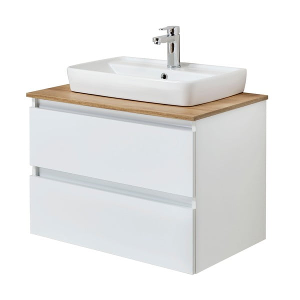 Fehér függő szekrény mosdókagyló nélkül 75x53 cm Set 360 - Pelipal-image-2