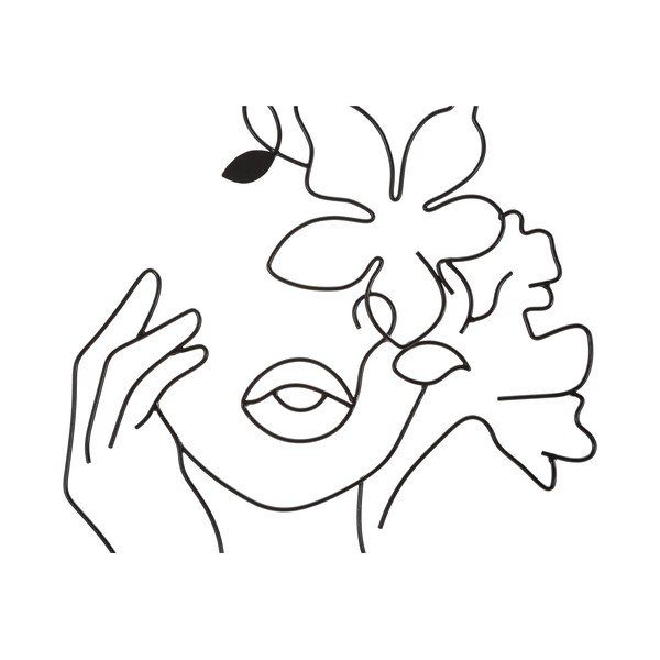 Fém fali dekoráció 60x80 cm Woman with Flowers – Mauro Ferretti-image-2