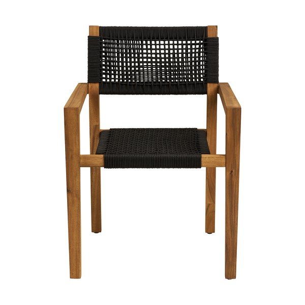 Fekete tömörfa kerti szék Anzio – House Nordic-image-2