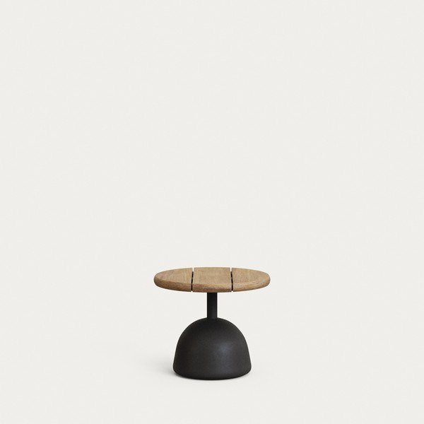 Kerek kerti dohányzóasztal akácfa asztallappal ø 43 cm Saura – Kave Home-image-1