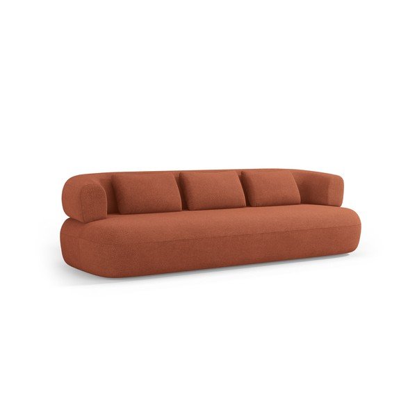 Terrakotta színű buklé kanapé 200 cm Jenny – Micadoni 