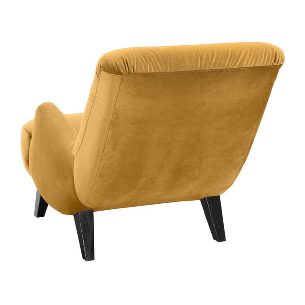 Brandford Suede sárga fotel fekete lábakkal - Max Winzer-image-1