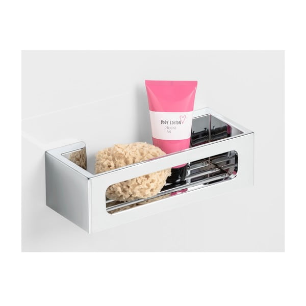 Correct: Ezüstszínű öntapadós műanyag fürdőszobai polc Bralia - Wenko-image-1