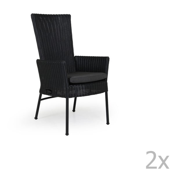 Somerset fekete állítható kerti szék, 2 darab - Brafab