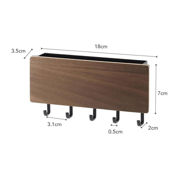 Rin fekete kulcstartó polccal és fa elemmel - Yamazaki-image-3