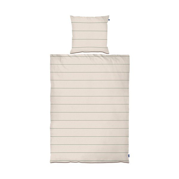 Bézs egyszemélyes pamut-szatén ágyneműhuzat 140x200 cm Align – Mette Ditmer Denmark