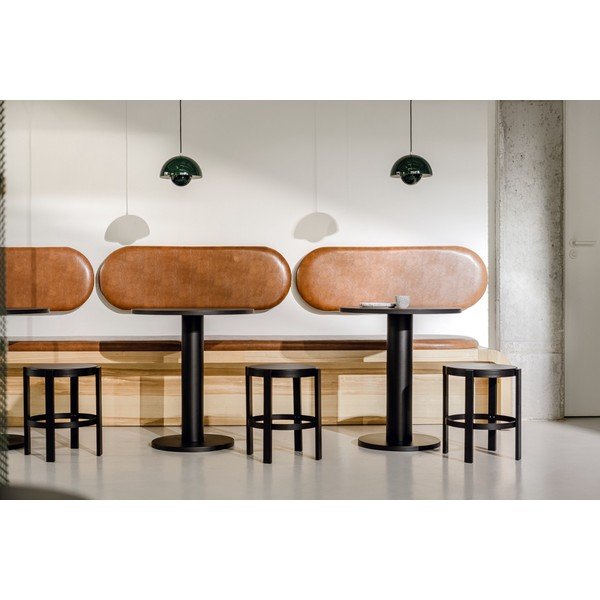 Kerek étkezőasztal tölgyfa dekoros asztallappal ø 80 cm Sool – noo.ma-image-1