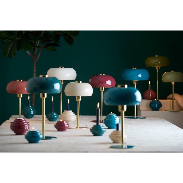 Borvörös asztali lámpa fém búrával (magasság 40 cm) Surin – Light & Living-image-1