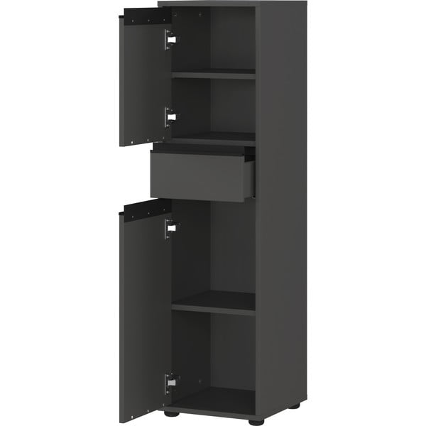 Antracitszürke magas keskeny fürdőszoba szekrény 33x121 cm Lemont – Germania-image-3