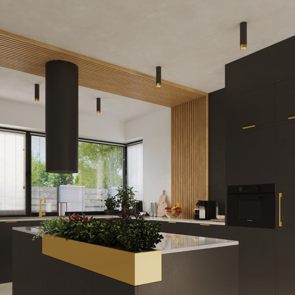 Fekete-aranyszínű mennyezeti lámpa Crown – Sollux-image-4