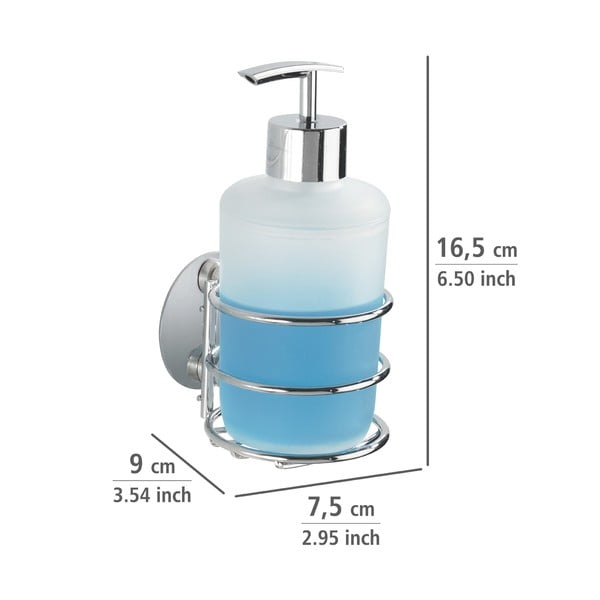 Szürke öntapadós rozsdamentes acél fürdőszobai kiegészítő szett Turbo-Loc – Wenko-image-3