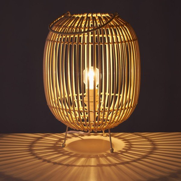 Natúr színű rattan asztali lámpa rattan búrával (magasság 30,5 cm) Natural Way – Casa Selección-image-1