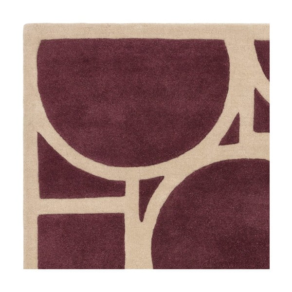 Sötétbarna gyapjú szőnyeg 200x290 cm Metro Plum – Asiatic Carpets-image-1