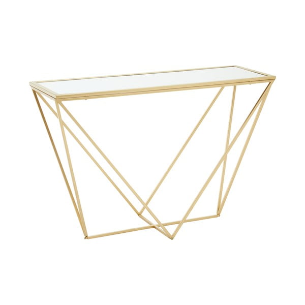 Aranyszínű konzolasztal üveg asztallappal 40x120 cm Farran – Premier Housewares-image-3