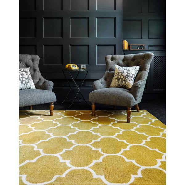 Okkersárga kézi szövésű gyapjú szőnyeg 200x290 cm Albany – Asiatic Carpets-image-1