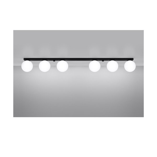 Fekete mennyezeti lámpa üveg búrával ø 12 cm Umerta – Sollux-image-2