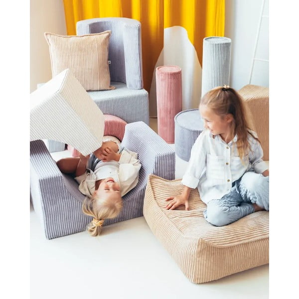 Rózsaszín kordbársony párna gyerek kanapéhoz Roll – Wigiwama-image-3