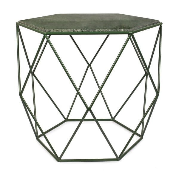 Gemstone zöld kisasztal márvány asztallappal - HF Living
