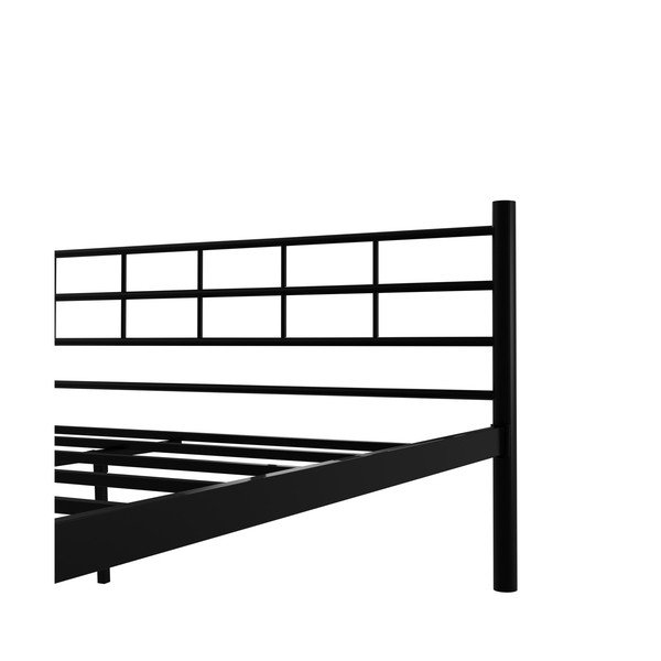 Fekete fém franciaágy ágyráccsal 160x200 cm K70 – Kalune Design-image-4