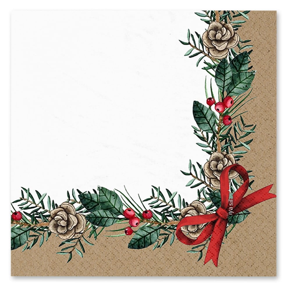 Szalvéta szett 20 db-os 33x33 cm Christmas Bow Homéa