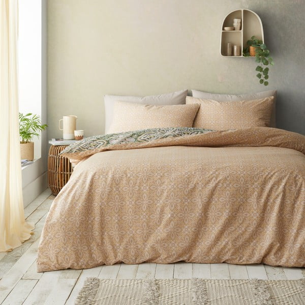 Zöld-bézs kétszemélyes ágyneműhuzat 200x200 cm Alba Geo – Pineapple Elephant-image-2