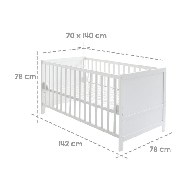 Fehér babaágy 70x140 cm – Roba-image-2