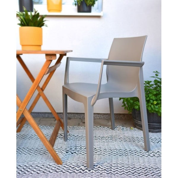 Bézs műanyag kerti szék Emma - Rojaplast-image-1