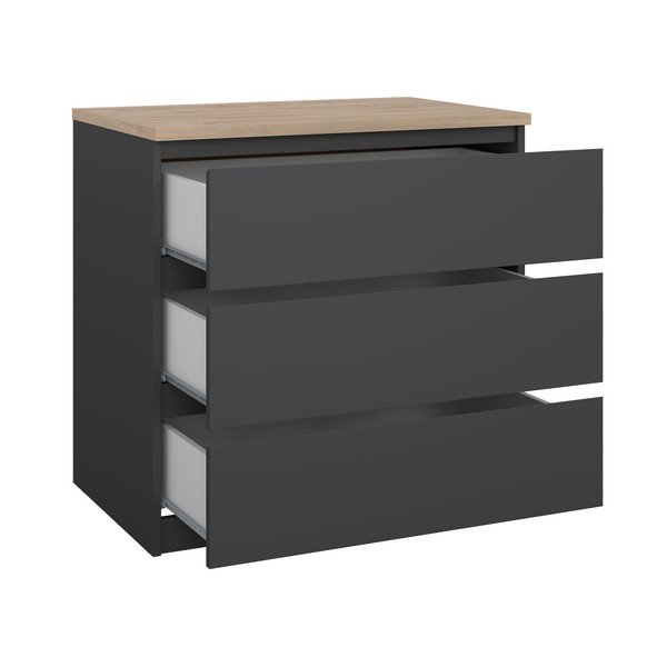 Sötétszürke komód 77x76x50 cm Naia – Tvilum-image-3