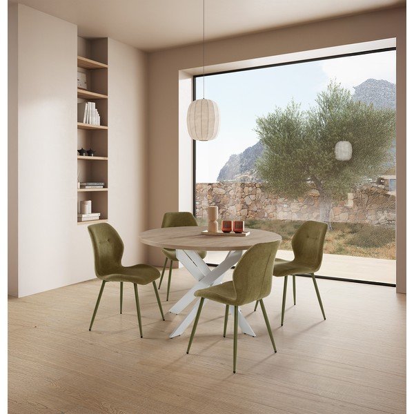 Zöld kárpitozott étkezőszék szett 4 db-os Ansu – Marckeric-image-1