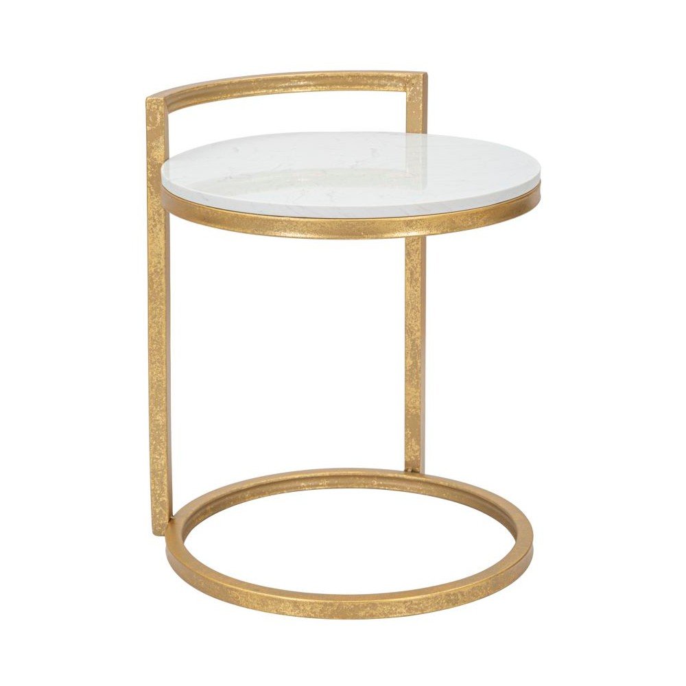Kerek tárolóasztal márvány asztallappal ø 40,5 cm Round Marble Mauro Ferretti