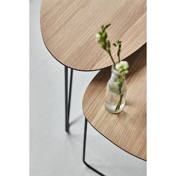 Natúr színű fém dohányzóasztal 37x44 cm Curve M Wood – LIND DNA-image-3