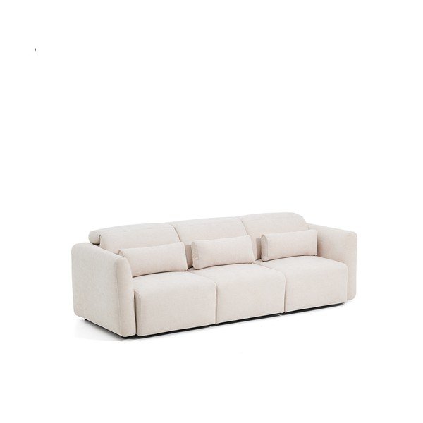 Bézs zsenília állítható-kinyitható kanapé heverő résszel 255 cm Lares – Kave Home-image-3